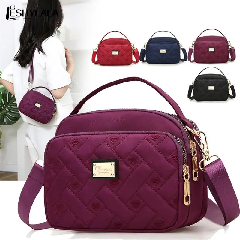 Lingge Embossed Crossbody Practical Shoulder Bag