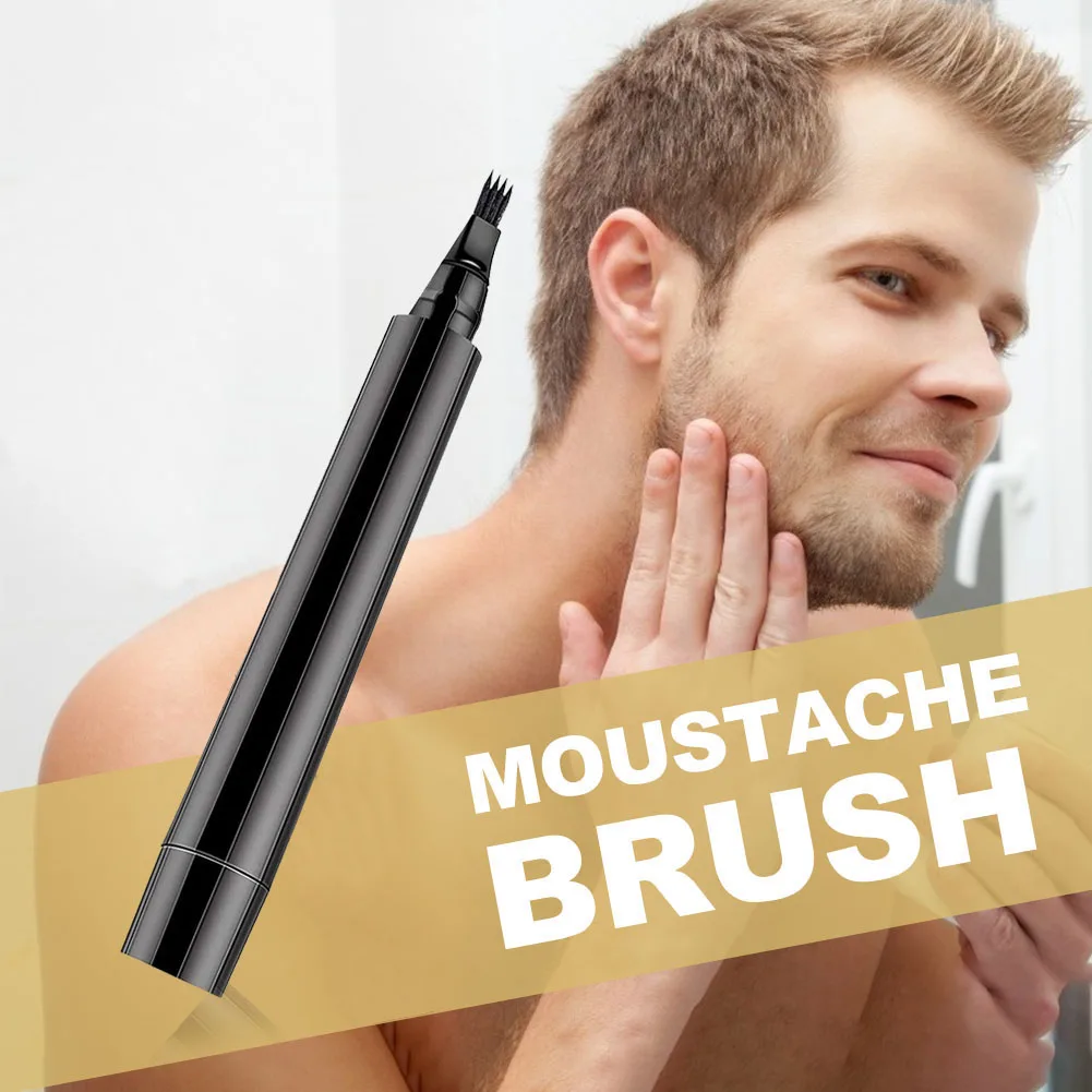 Four Prong Beard Pen Beard Enhancer Brush Waterproof Moustache Coloring Tools for Man Father Holiday Present