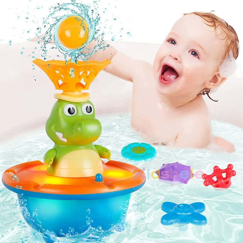 

Fountain Crocodile Baby Bath Toys For Toddlers 1-3 Spray Water Toy Sprinkler Light Up Bathtub Toy For Bathroom Swimming Pool