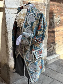 Victorian French Rococo Baroque Aristocratic Costume Men's Luxurious Royal Court Gentleman Tuxedo Suit Medieval Prince Ball Gown