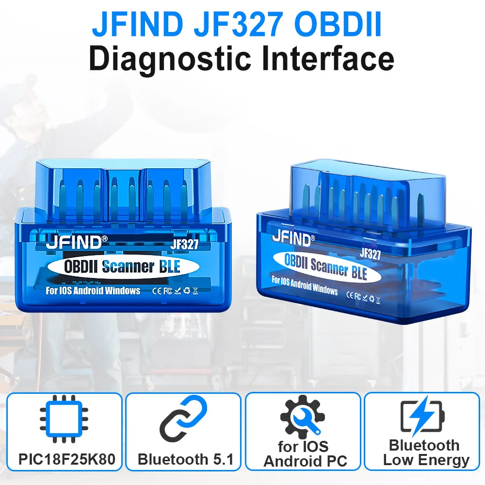 JFIND ELM327 V1.5 OBD2 Bluetooth5.1 PIC18F25K80 Auto Scanner For Android IOS Code Reader OBD2 elm 327 V1 5 Car Diagnostic Tool 2