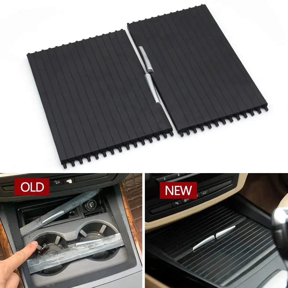 Drink cup holder cover car front rear central console zipper rolling curtain BMW X5 X6 E70 E71 E72 2007-2014