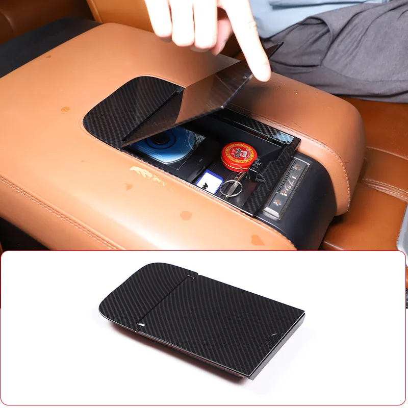 

For Toyota Tundra 2014-2021 ABSCarbon Fiber Central Control Armrest Box Hidden Storage Box Privacy Storage Box Car Accessories