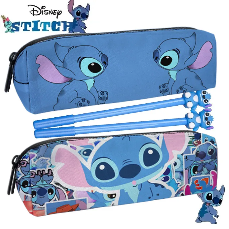 2pcs Disney Anime Lilo & Stitch Pencil Case pen set Kawaii Stitch Print