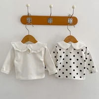 New autumn baby clothing, 0-3 year old girl t-shirt, doll neck long sleeved base shirt, versatile long sleeved T-shirt top 2