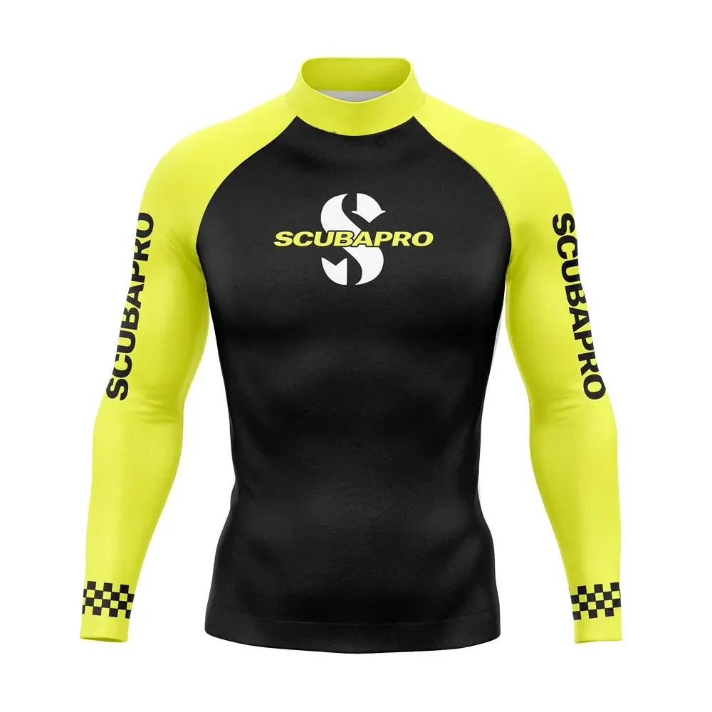 Rash Guard Mens Long Sleeve Sun Protection Surf Shirt Quick Dry Breathable Swimming T-shirt