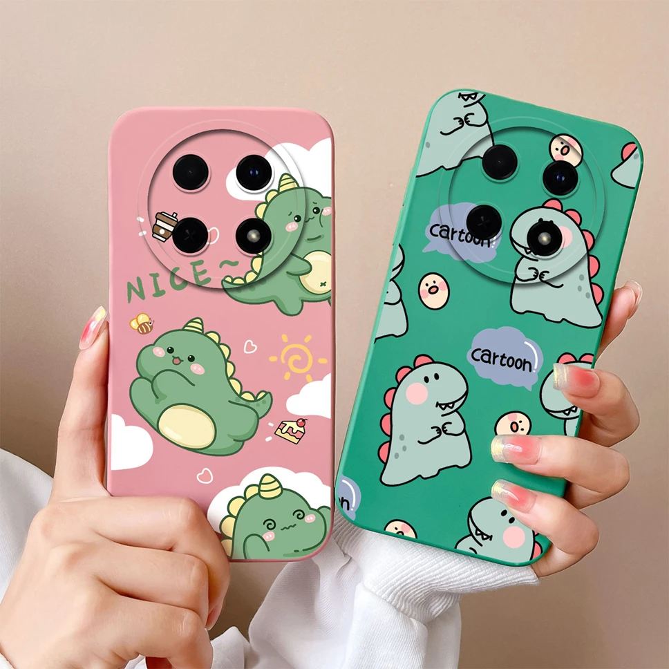 Cute Cartoon Dinosaur Smooth Liquid Silicone Phone Case Cover
