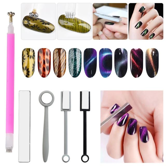 Dotting Nail Art Tools Cat Eye Magnet Nails Pen Polish Glue Fancy