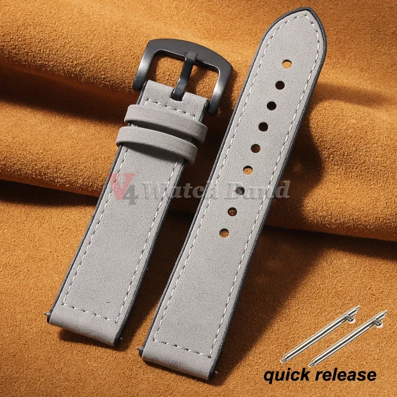 Vintage Suede Silicone Leather Bracelet - Quick Release Sport Wristbelt Accessory