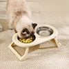 elevated Pet Cat Bowl Feeder Cat Food Bowl With Water Fountain Double Bowl Drinking Raised Stand Dish Bowls For Cats 3