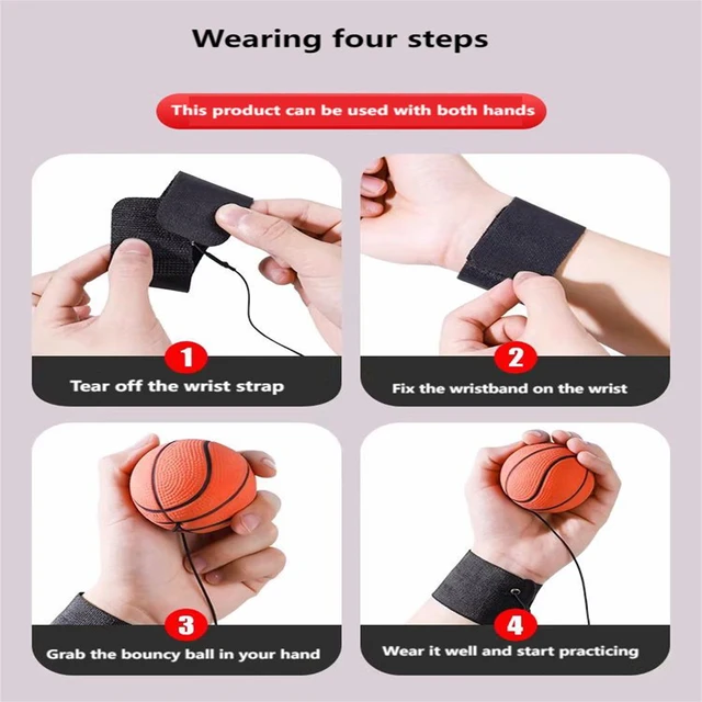 1pcs Sponge Rubber Wrist Strength Handball Children's Toy Game Practice Bounce Elasticity Sports Nylon Rope Outdoor Toy Ball 3