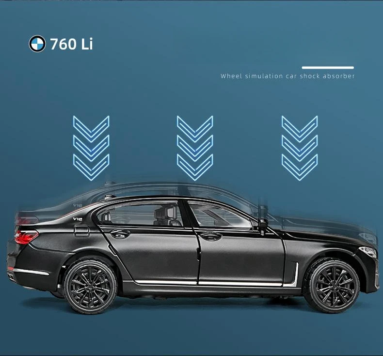 1/24 BMW 760Li Diecast Alaşım Döküm Model Araba