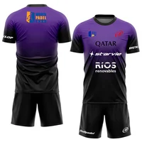 New Men's Padel Tennis Training Suit Premium Gradient Padel Shorts and T-Shirt Set Summer Quick Drying Sportswear Two-piece Set 2