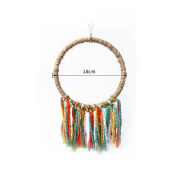 Colorful Cotton Rope Ring Bird Toy - Chew & Climb Hanging Perch Swing (S-14cm)