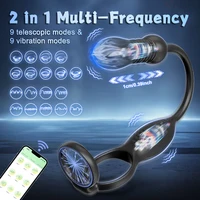 APP Control Männlichen Penis Ring Stieß Prostata-massagegerät Anal Plug Cock Ring Teleskop Anal Vibrator Homosexuell Erwachsene Sex Spielzeug für Männer 3