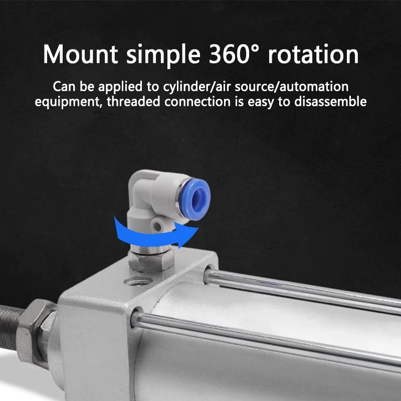 Pneumatic Rotary Connectors Swivel Fittings 360&deg; Rotation MaleThread M5 1/4 1/2 Hose Joint 6/8/10mm Revolute DEUBLIN Connector