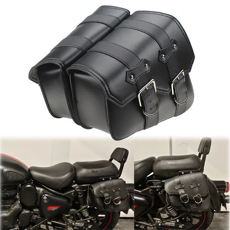 Waterproof Leather Motorcycle Saddle Luggage & Tool Travel Bags