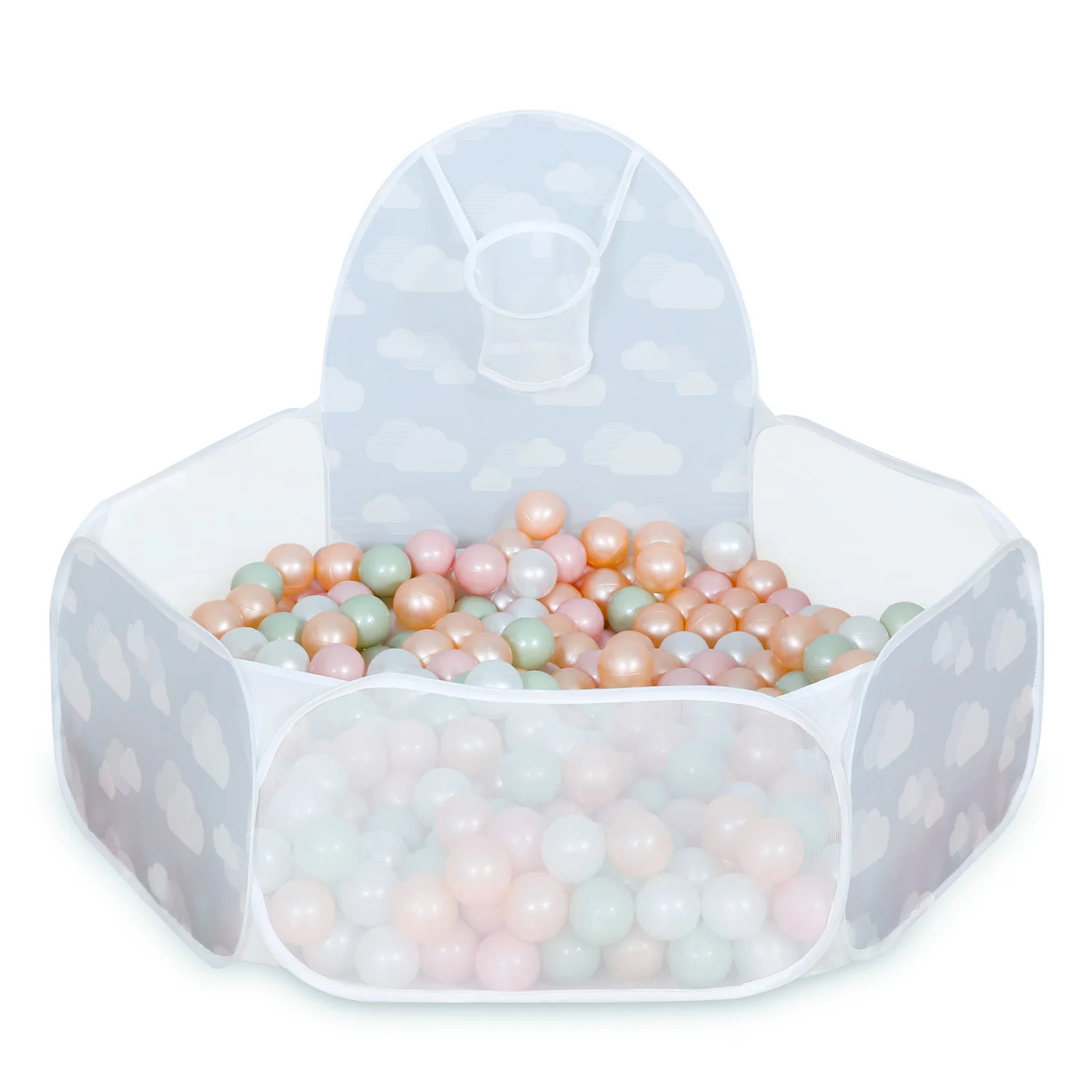 Ball Pit, Baby Pop-up Ball Pit Pool for Kids Toddlers Pets Play Tent with Hoop Indoor Outdoor Boys Girls(ball no include)