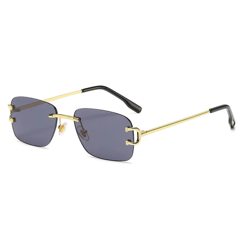 

Fashion Trending Rimless Rectangle Sunglasses Women Shades Brand Designer Gradient Sun Glasses Men Retro Frameless Sunglasses