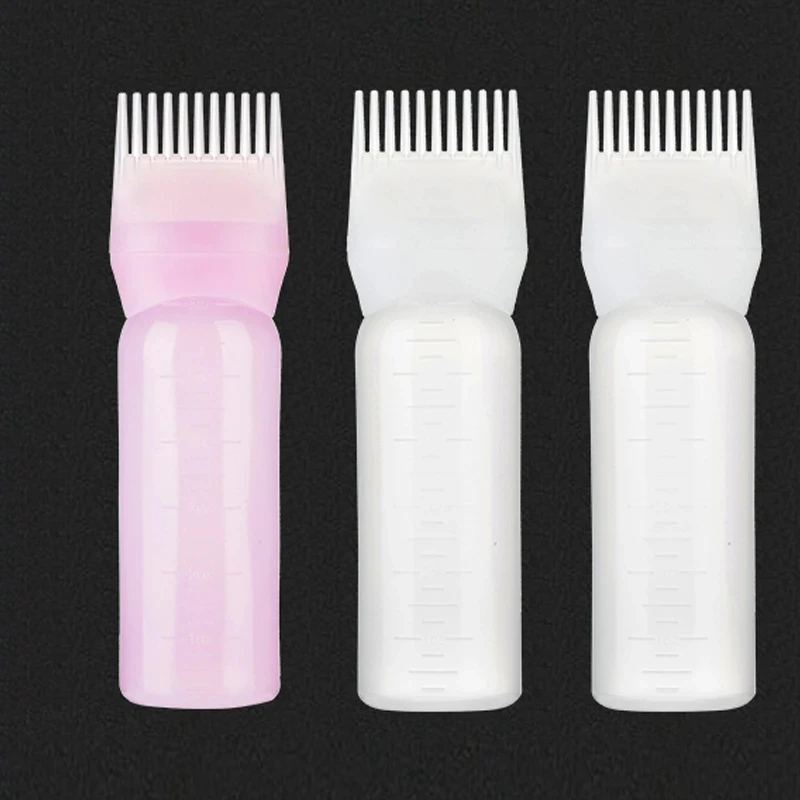 

120ml Multicolor Plastic Hair Dye Refillable Bottle Applicator Comb Dispensing Salon Hair Coloring Hairdressing Styling Tool