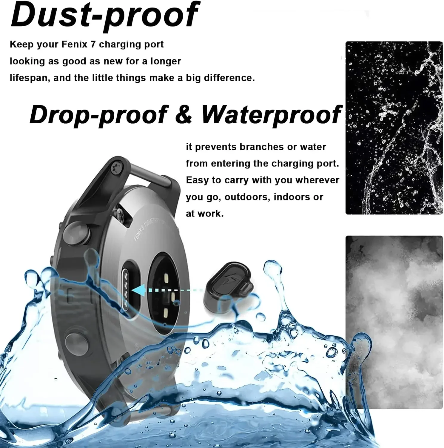 Charging Port Dustproof Plug Cover for Garmin Forerunner 955 945 255 Fenix 8 8X 7 Pro 7S 7X 6 6S 6X Tactix 7 Pro DustPlug Case