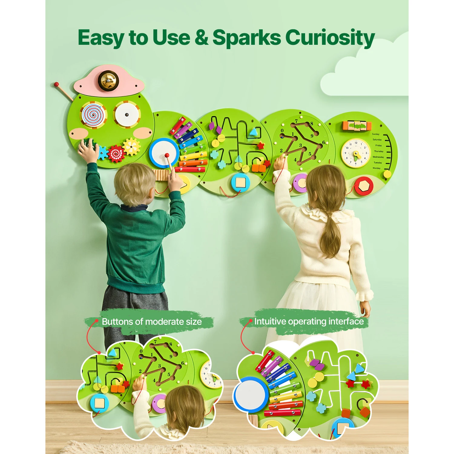 Montessori Sensory Learning Center Wall Busy Board for Kids