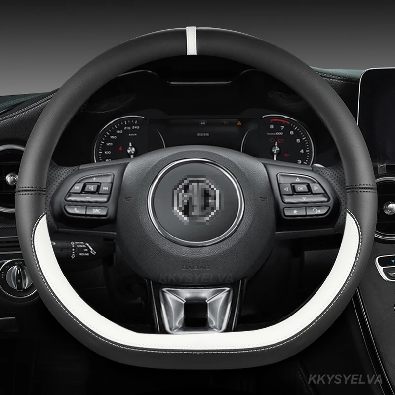 For Mg Hs Zs Ev Mg3 3Sw Mg5 Mg6 Mg7 Zr Ehs Ezs Gt Car Steering Wheel Cover Pu Leather 38Cm 15" Non-Slip Auto Accessories
