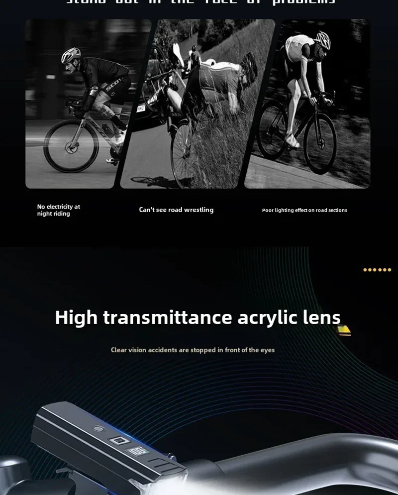 Description Picture 4 of itemBUCKLOS Bicycle Front Light 18650 Battery Type-c Rechargeable Bike Headlight Powerful Handlebar Flashlight Cycling Highlights