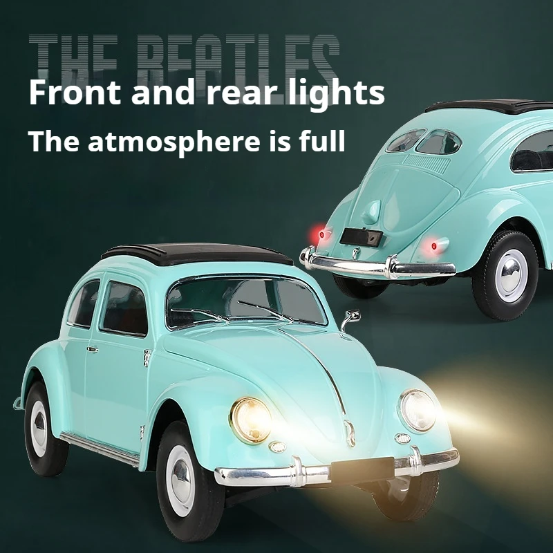 New WPL Delin D62 Mini 2.4GHZ 1/16 RTR RC Retro Simulation Beetle Model LED High Beam Remote Control Car Children's Toy Gift 3
