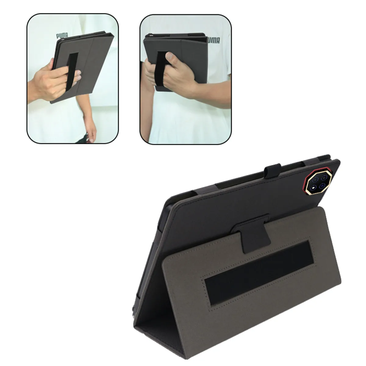 Premium PU Leather Tablet Cover with Stylus Pen Holder