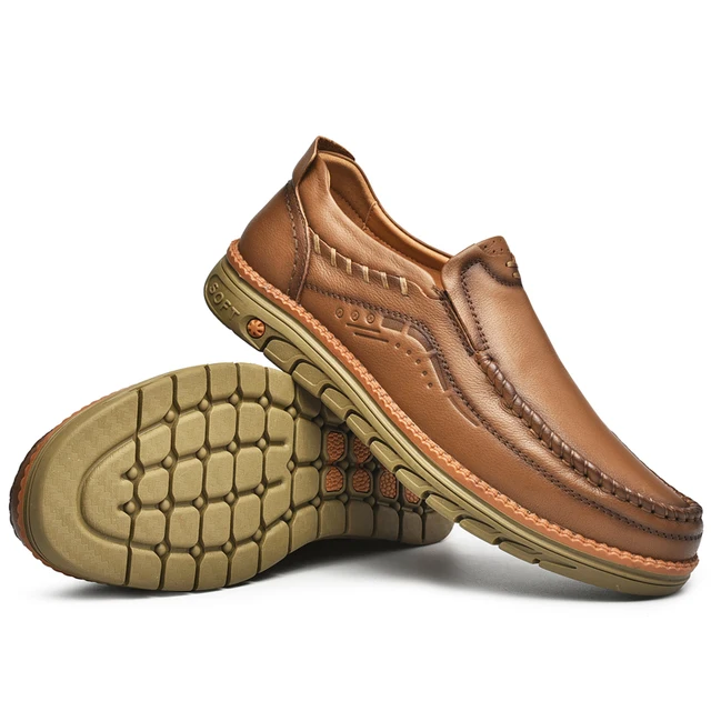 Yash Leather Handmade Gold Brown Ostrich Leather Loafers – reephaz