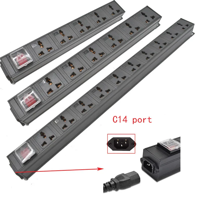 IEC-C14 port PDU power strip 2-9 Unit Universal output socket Network Cabinet Rack Switch wireless Electrical Socket