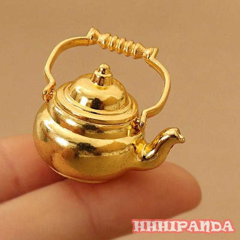 

1 шт. 1/12 миниатюрный чайник для кукольного домика, искусственный мини чайник, кухонная модель, мебель, игрушка, Декор, детские игрушки, аксессуары