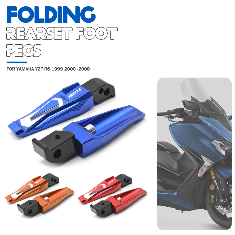 

NEW Motorcycle Rear Footrest Footpegs Passenger For Yamaha YZF R6 YZF-R6 YZFR6 1999 2000 2001 2002 2003 2004 2005 2006 2007 2008