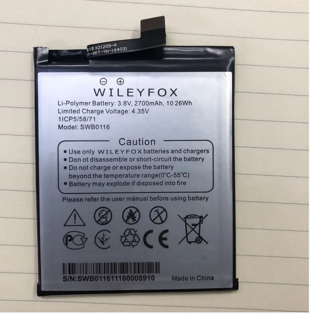 

new 3.85v 2700mah swb0116 Batteries For Wileyfox Swift 2 /Swift 2 Plus Cell phone Battery