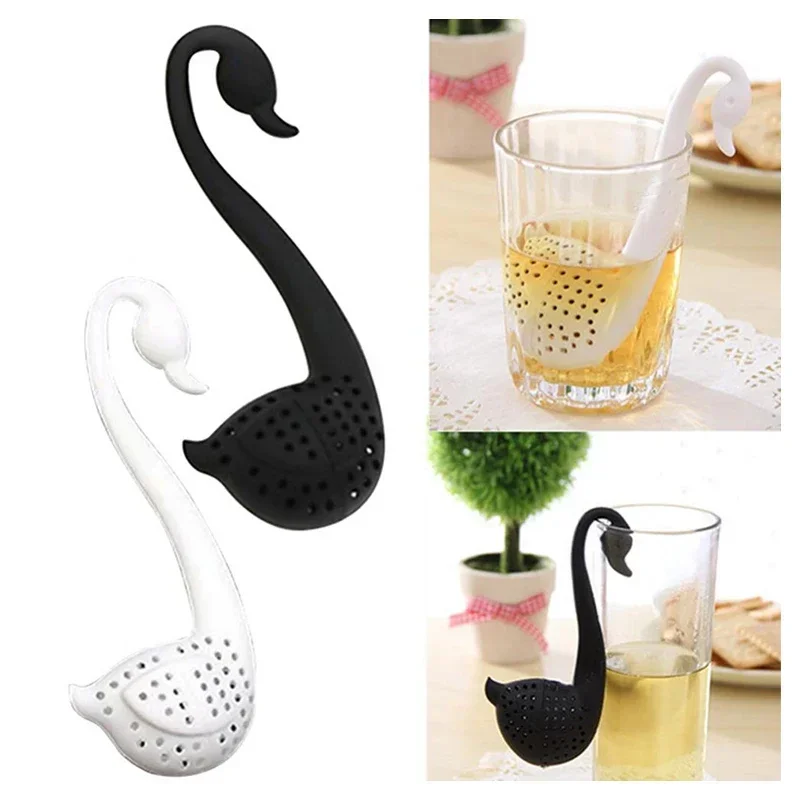 1pc creative swan tea infuser environmentally friendly plastic elegant swan tea strainers teaware infuser kitchen tools tea infuser tea strainer tea filter