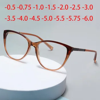 Kobiece optyczne okulary dla krótkowzroczności – vintage kocie oko z blokadą światła niebieskiego do monitora