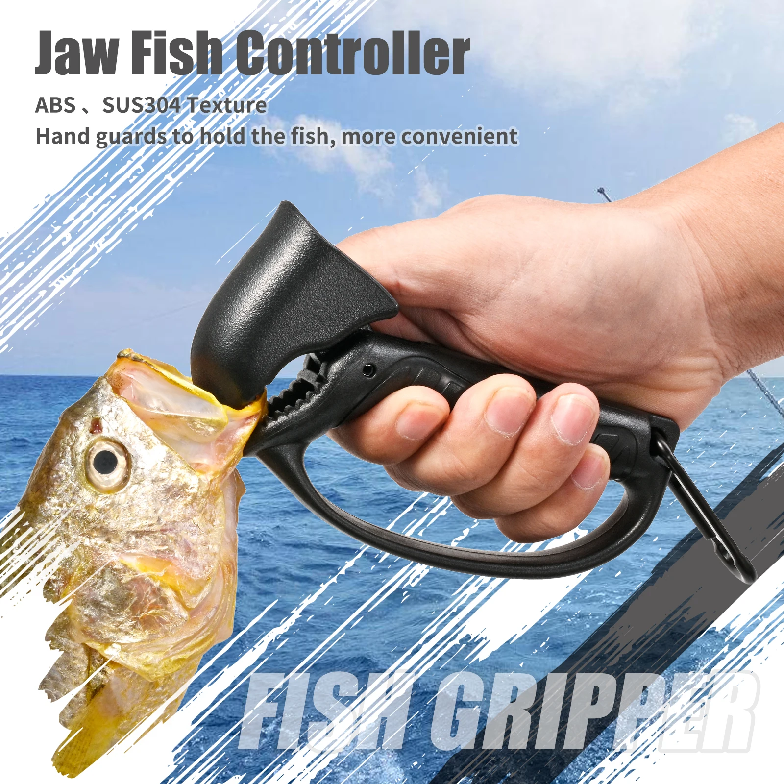 Description Picture 2 of itemLEOFISHING Fish Grip Jaw Fishing Controller ABS Non-Slip Handle Rounded Teeth Curviliner Configuration Fishing Accessories