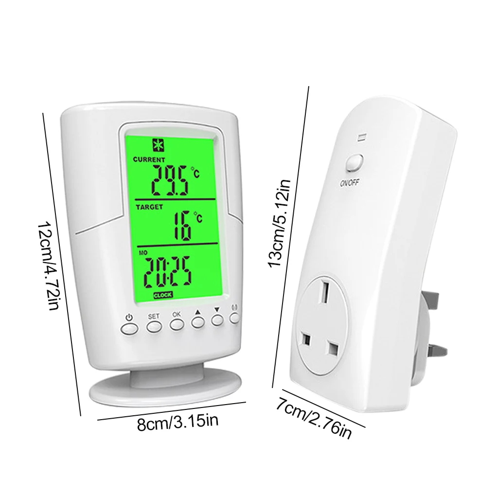 

Thermostat Wireless Remote Control Thermostat Socket Heating Cooling Electric Temperature Controller EU Plug