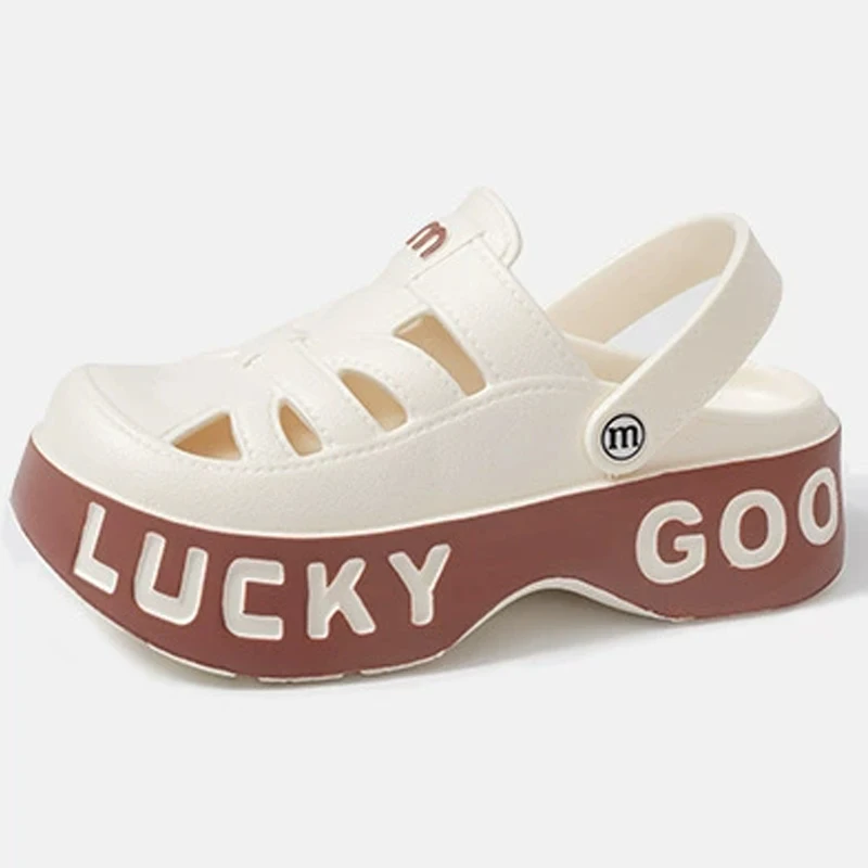 Women's Summer Sandals Thick Soled Slip On Casual Beach Shoes