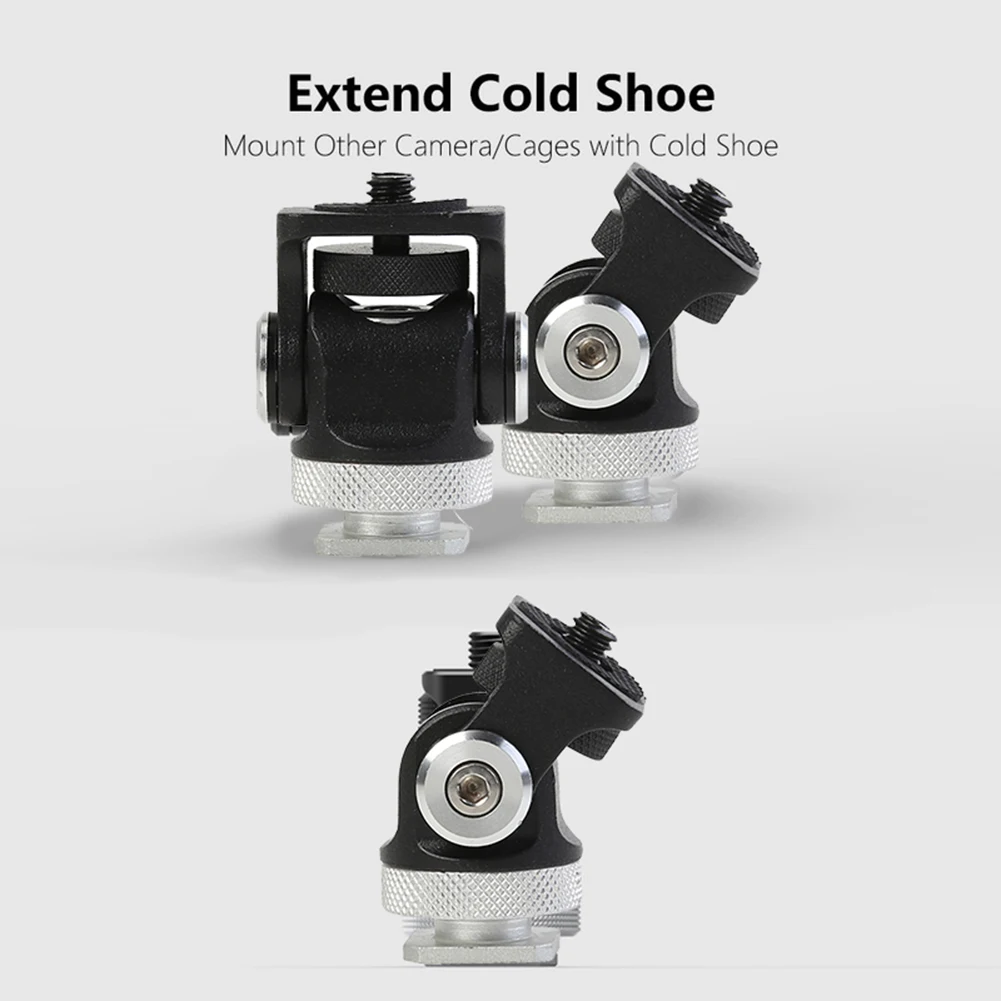 Fill Light Holder Mini Hot Shoe Stand Vlogger 180 Degree Rotated Monitor Bracket Photography Light Mount Flash Holder DSLR Camera Accessories