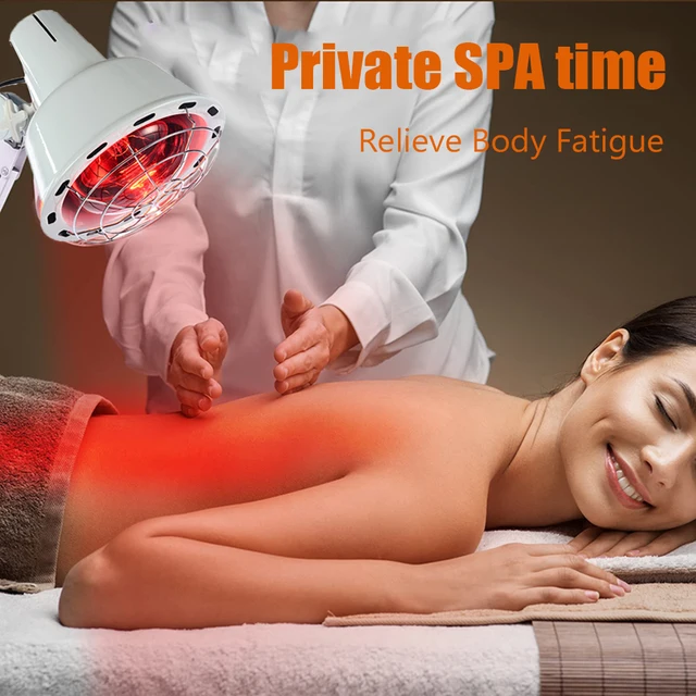 Lampada A Infrarossi 275W - Terapia Del Calore, Regolabile 360&deg;, Per Casa, Luce Rossa, Altezza Regolabile