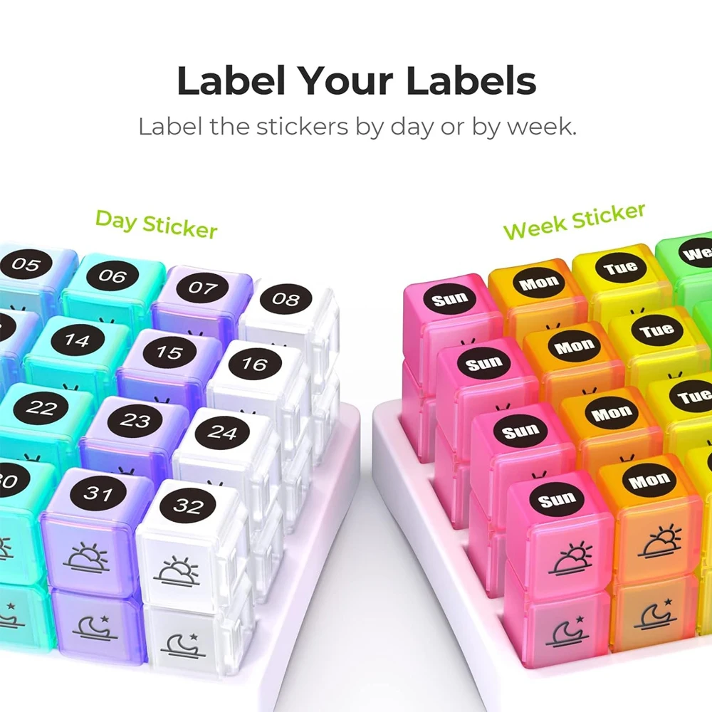 Monthly Pill Organizer with 32 Daily Compartments and Travel Case for Vitamins and Supplements
