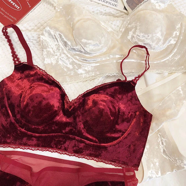 Red Velvet Bras & Bra Sets for Women for sale