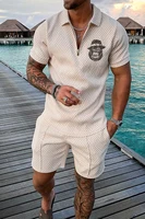 Summer Men’s Luxury Polo Shirt Shorts Suit Fashion Trend Tracksuit 2 Pieces Vintage Tiger Print Outfit Set Male Casual Clothing