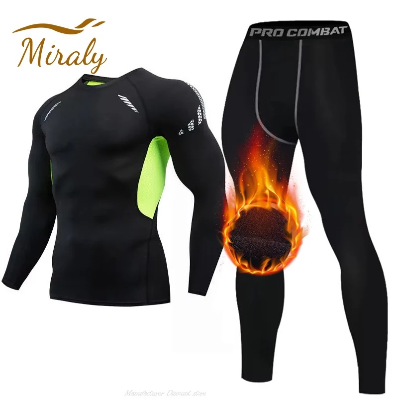 thumbnail image 1 of Conjunto de 2 piezas de ropa interior térmica para hombre, calzoncillos largos de forro polar cálidos de invierno, mallas térmicas para hombre, camisetas deportivas de compresión, conjunto de pijama, 1 of 4