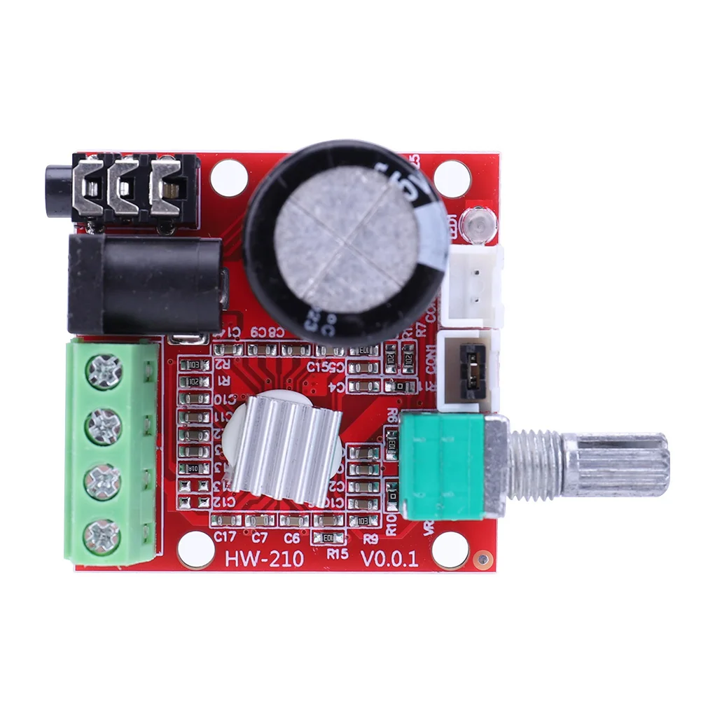 PAM8610 오디오 리시버 앰프 보드 모듈 부품, 듀얼 채널 2x10W 디지털 음악 앰프 모듈, DC 8V-12V 3.5mm 입력 잭