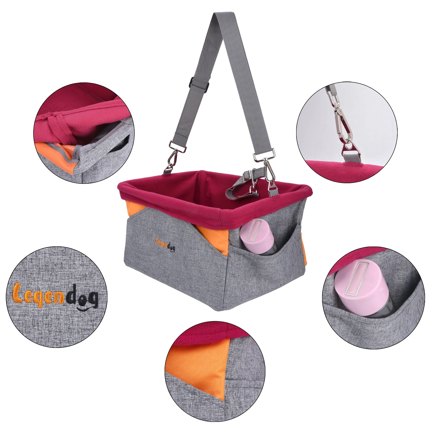 Multi-Functional Portable Pet Booster Travel Pet Car Seat Carrier For Dogs Cats With Cushion Adjustable Strap Safety Car Seat