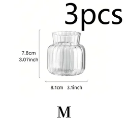Nordic Creative Transparent Glass Vase (Transparent - M 3pcs)