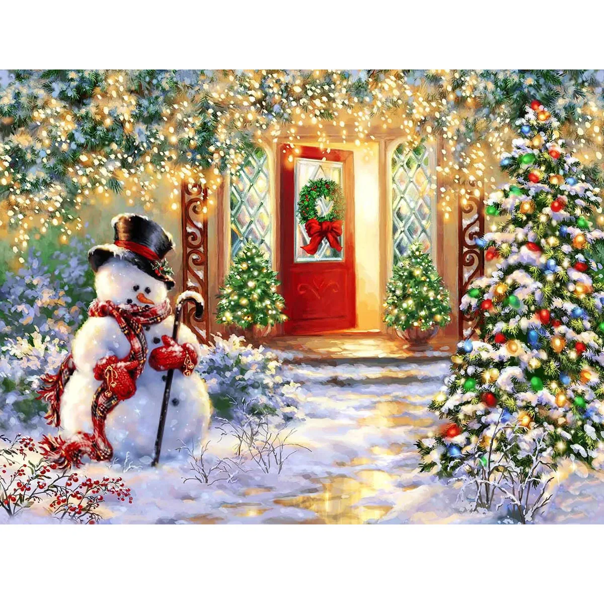

Sunature 5D Full AB Square Round Drills Snowman Xmas Tree Diamond Painting (5-10 AB Colors)
